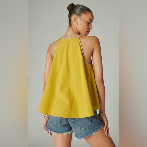 Lucky Brand ☘️ Embroidered Peasant Swing Tank - Picture 3 of 9